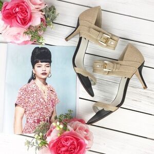 Claudia Ciuti Natural Strap Kitten Heels 9.5